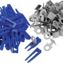 LUX Nivellierhilfe Startset: 100 blaue Keile, 300 graue Clips (1,5 mm) zum Fliesen verlegen.