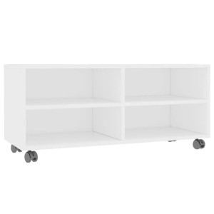vidaXL TV-Schrank mit Rollen Weiß 90x35x35 cm Holzwerkstoff 800180