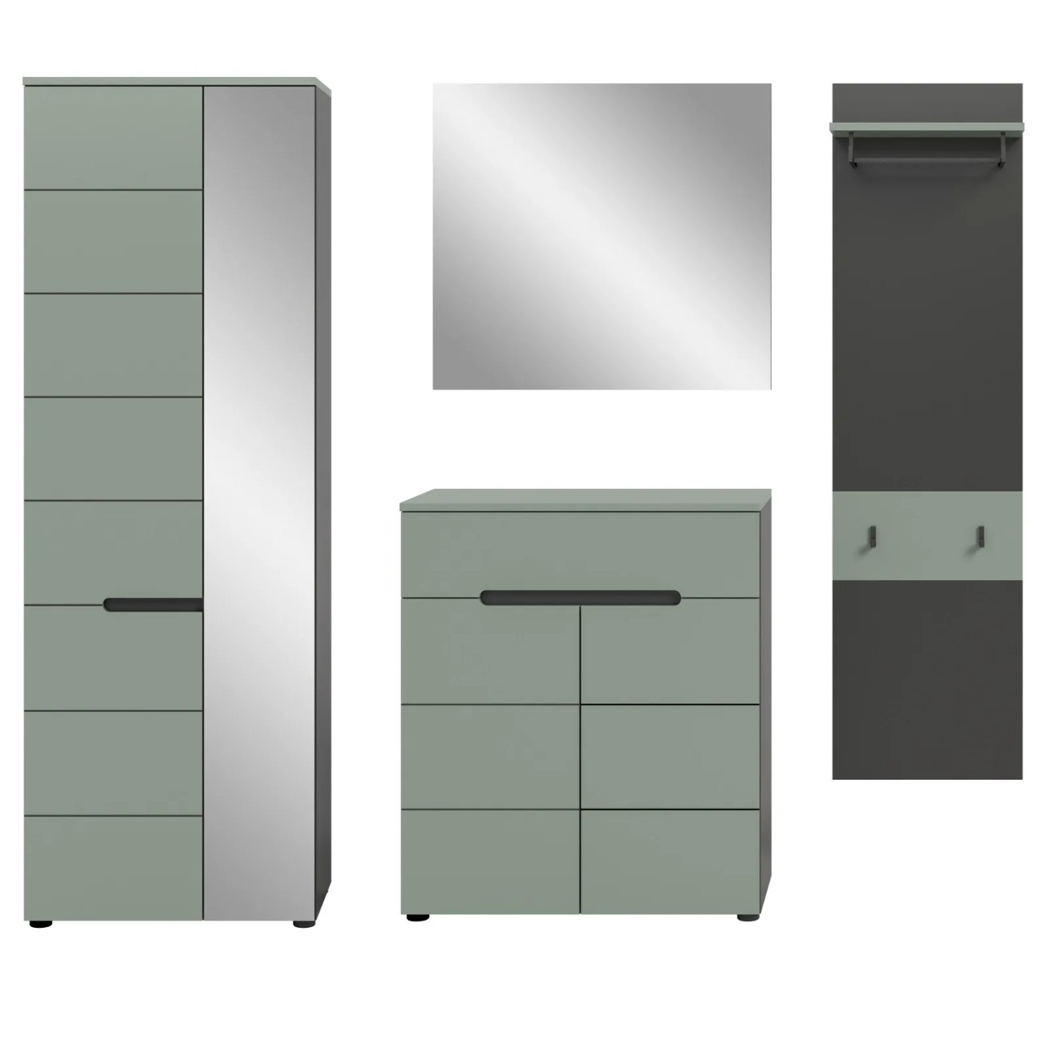 Inn.Furn Garderoben-Set 4-teilig in Salbei und Grau 220 cm Cooper_8