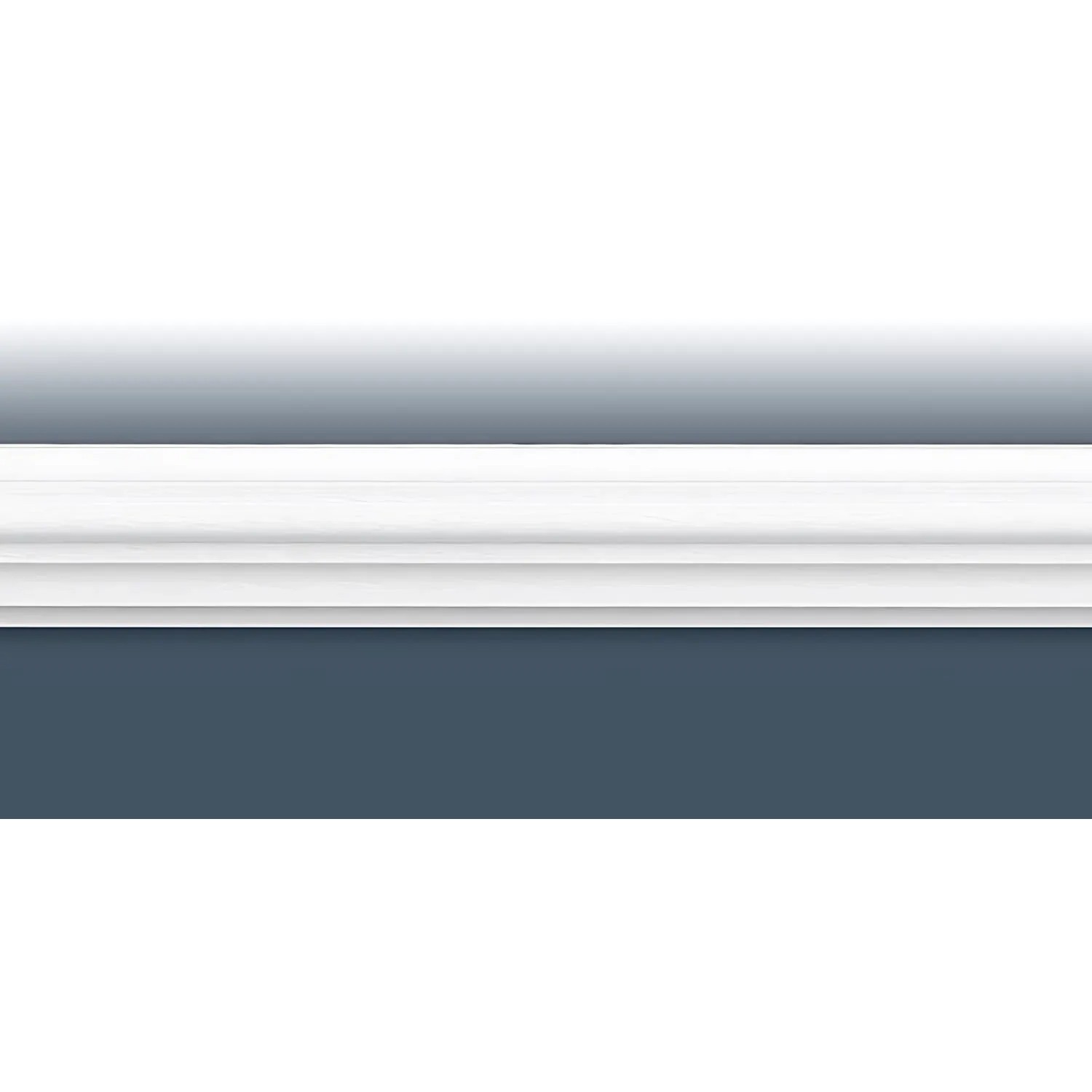 Weißes 10 cm Orac Luxxus Zierleisten Musterstück. Profiliertes Friesleisten-Design für Zierprofile.
