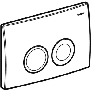 Geberit Delta25 WC-Drückerplatte, verchromt matt, 2-Mengen-Spülung.