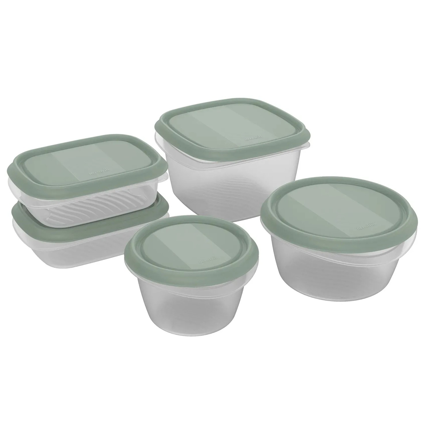 Rotho Frischhaltedosen-Set Elements Mistletoe Green 5-teilig