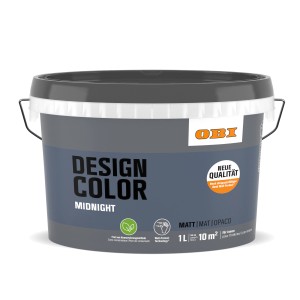Eimer OBI Design Color, 1 l, tiefes Mitternachtsblau, matte Innenfarbe für Wände.