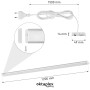 Flache Oktaplex LED Unterbauleuchte Küche, Aluminium, 120cm, warmweiß, mit Schalter und Zubehör.