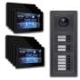 Goliath IP Video Türsprechanlage für 9 Familien, 7 Zoll, Schwarz/Anthrazit, Unterputz.