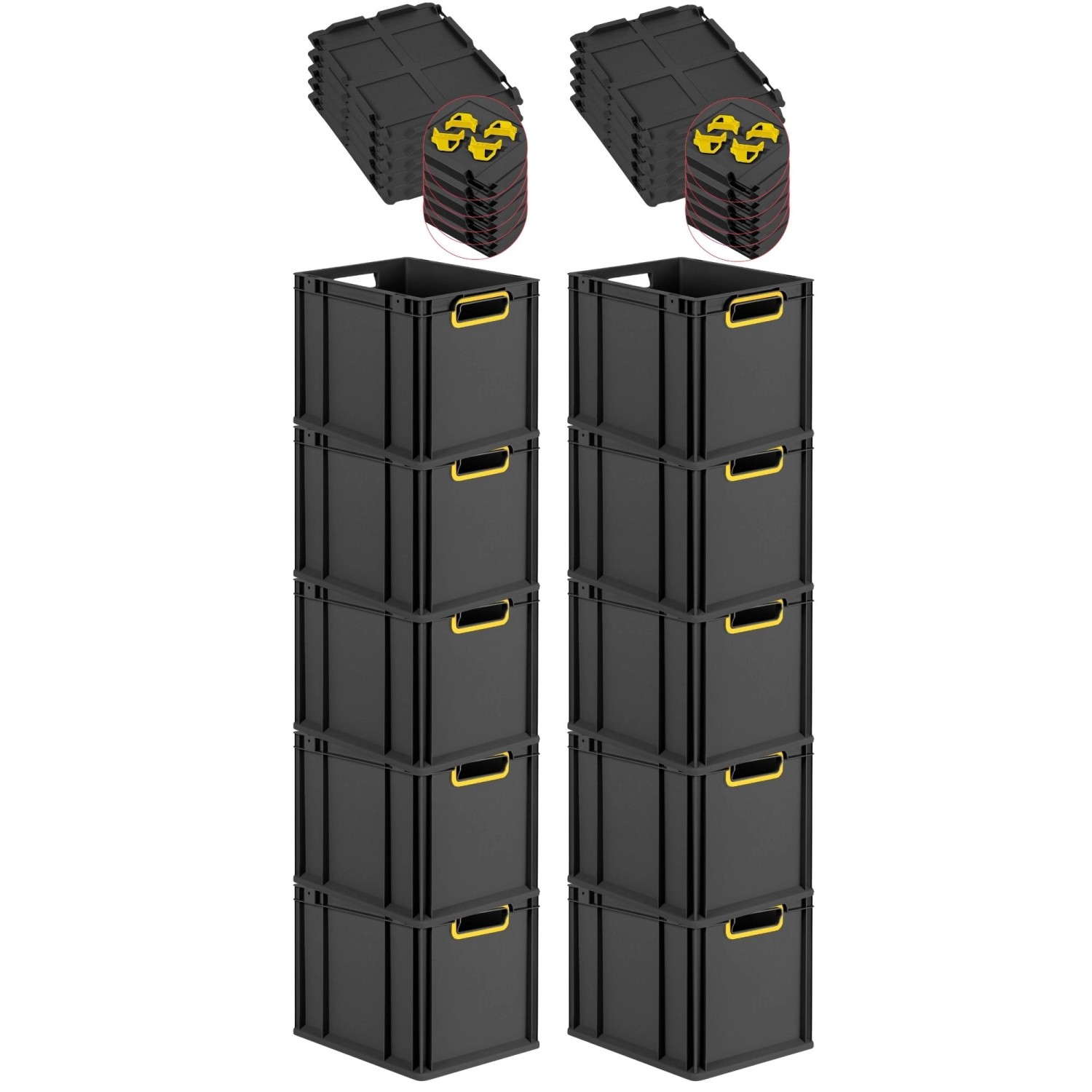 PROREGAL SparSet 10x Eurobox Nextgen Color Mit Auflagedeckel HxBxT 32x30x40 günstig online kaufen
