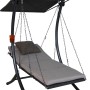 Angerer Hollywoodschaukel Swing Smart Sand, 1-Sitzer mit Sonnendach und bequemer Liegefläche.