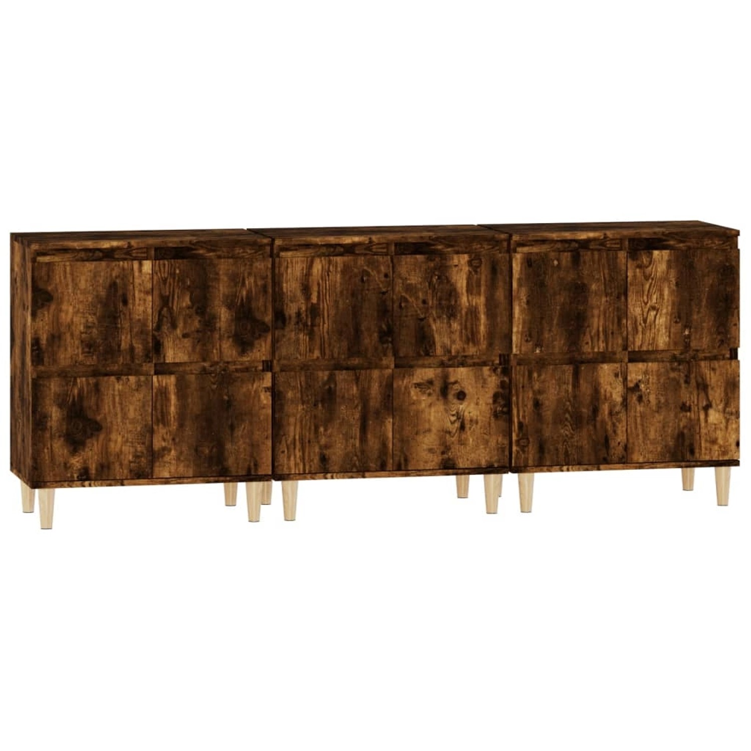 vidaXL Sideboards 3 Stk Räuchereiche 60x35x70 cm Holzwerkstoff 3185772