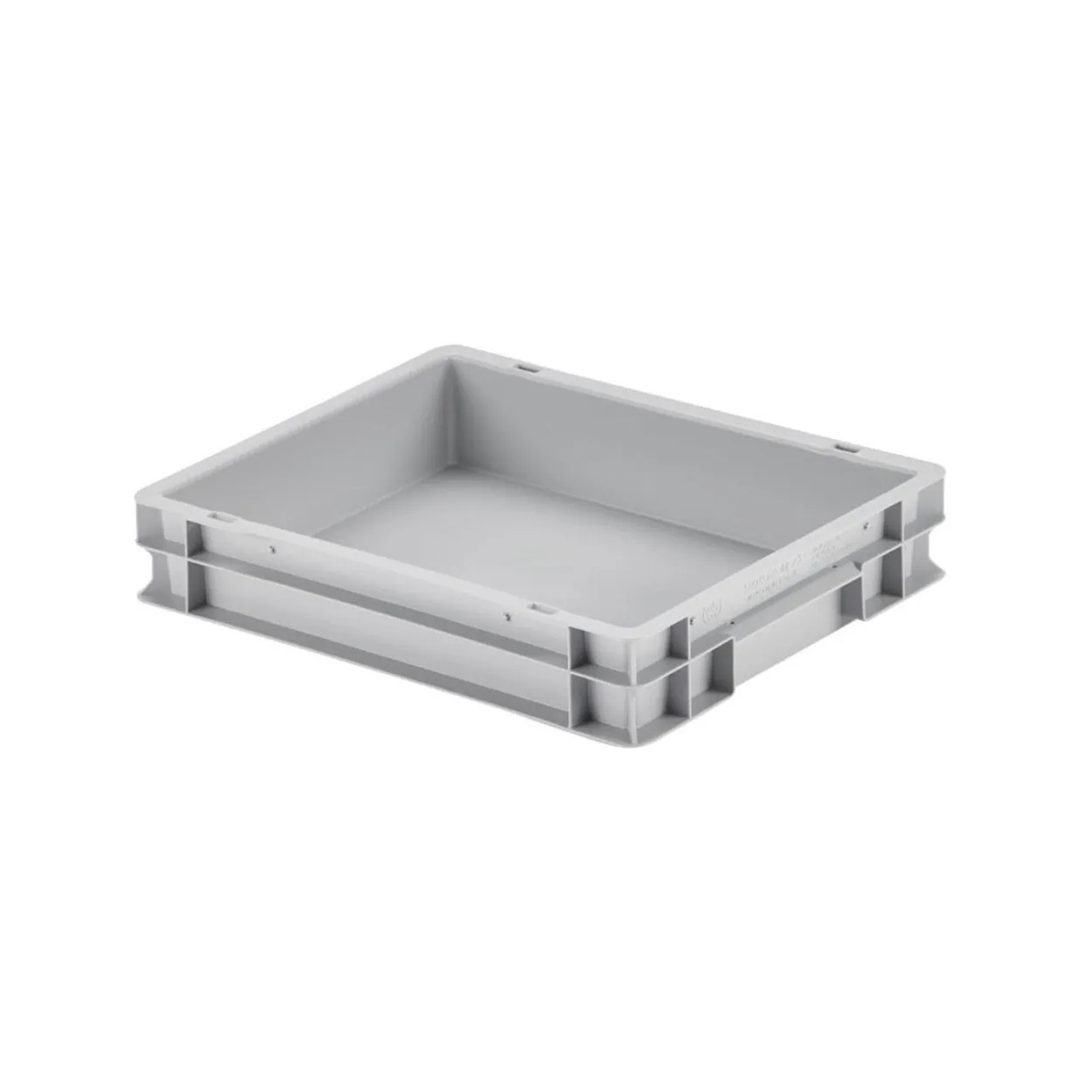 Graue Eurobox (9 Liter) aus dem 5er SuperSparSet, eine robuste Aufbewahrungsbox mit Deckel und geschlossenem Griff.