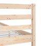 Detailansicht Massivholzbett 90x200 cm, Kiefernholz, unbehandelt.