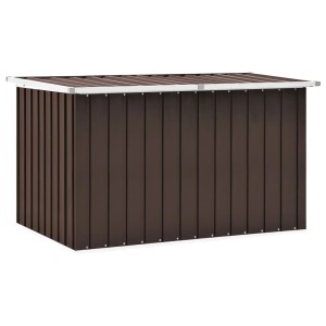furnicato Gartenbox, braun, 149x99x93 cm. Universalbox aus verzinktem Stahl für Garten und Terrasse.