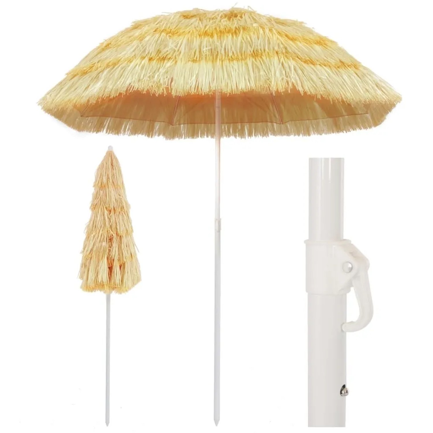 Furnicato Strandschirm Natur 180 Cm Hawaii-stil