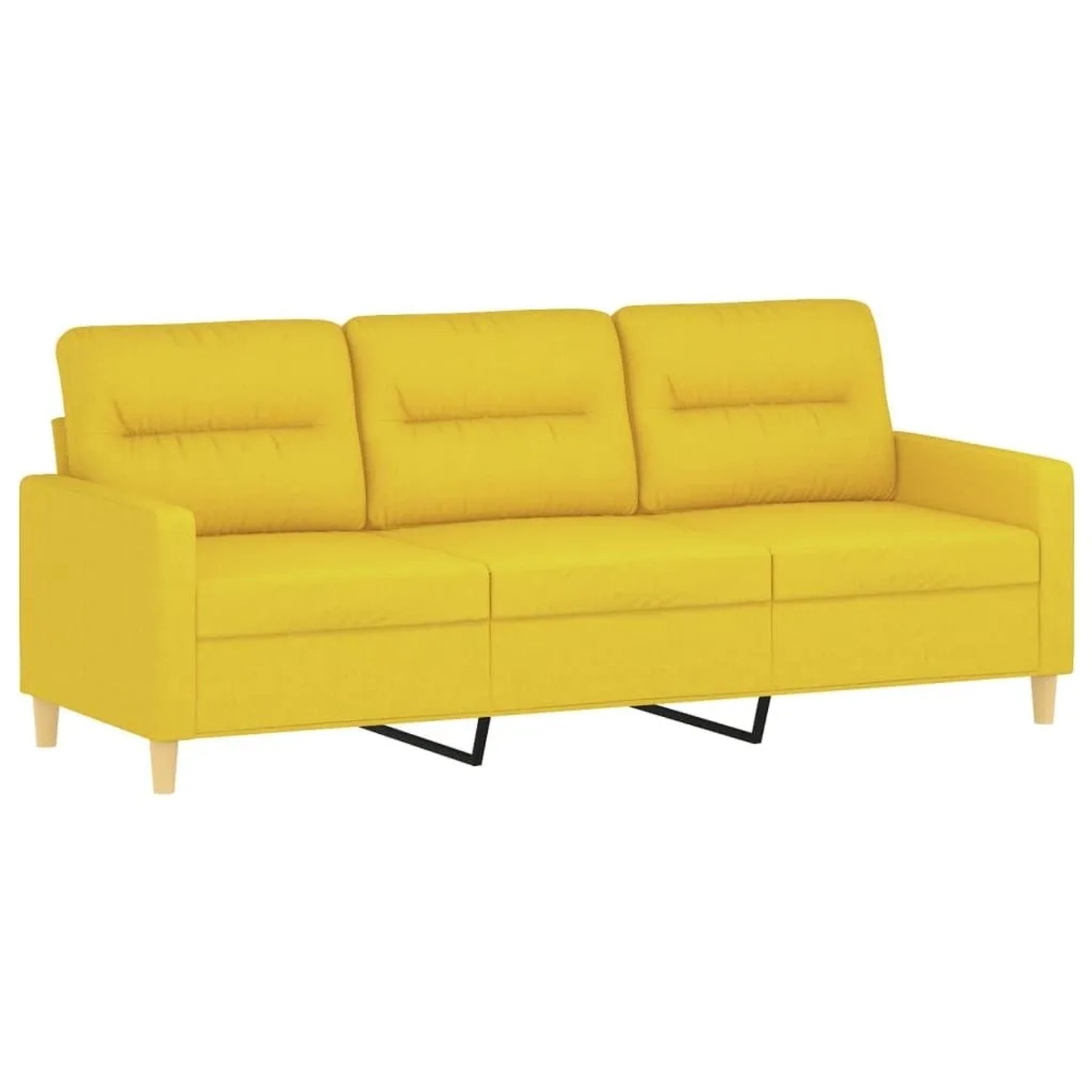vidaXL 3-Sitzer-Sofa Hellgelb 180 cm Stoff 359248 günstig online kaufen