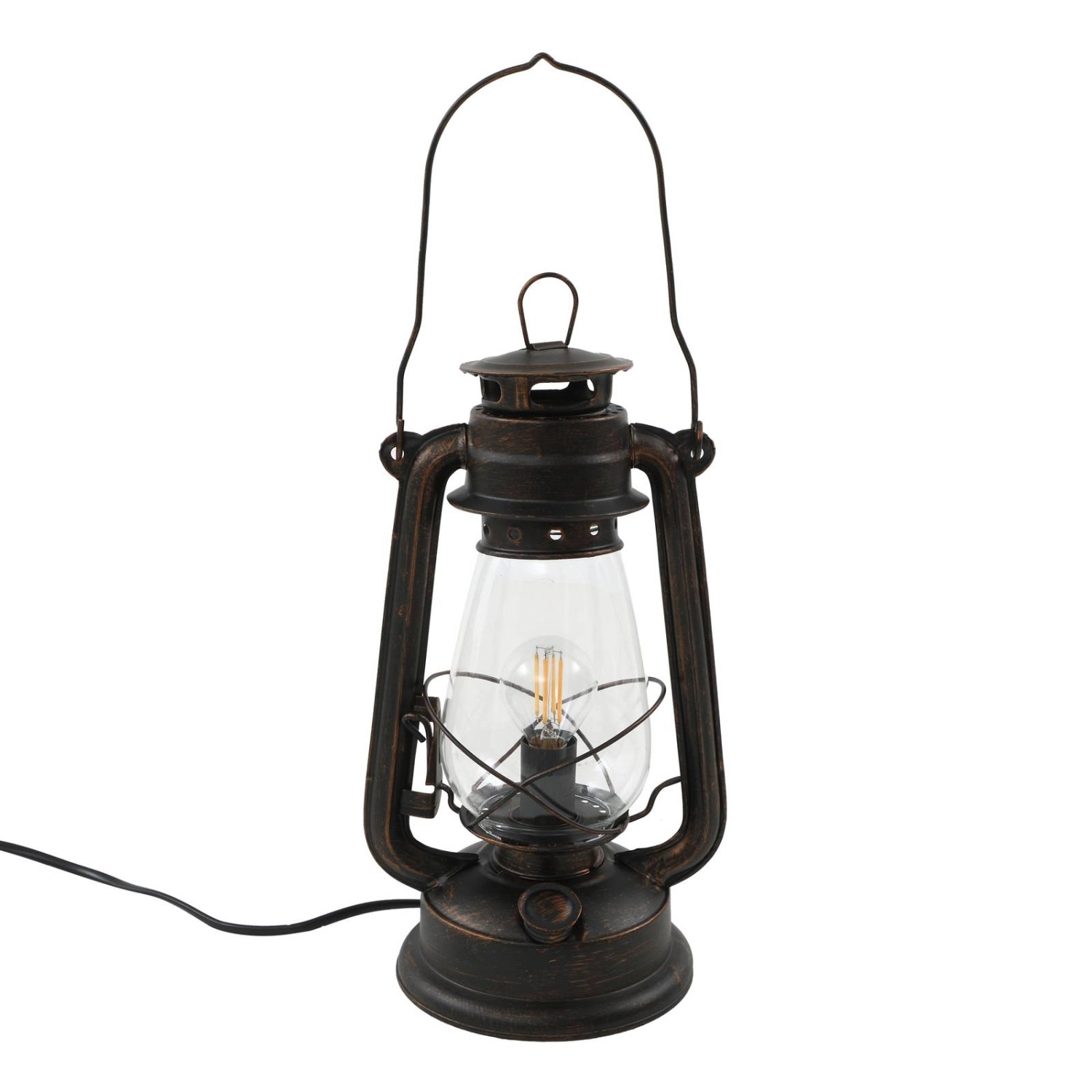 Lindby Tischlampe Laterne Raisa 9624812 Retro Vintage Antik in Braun aus Me günstig online kaufen