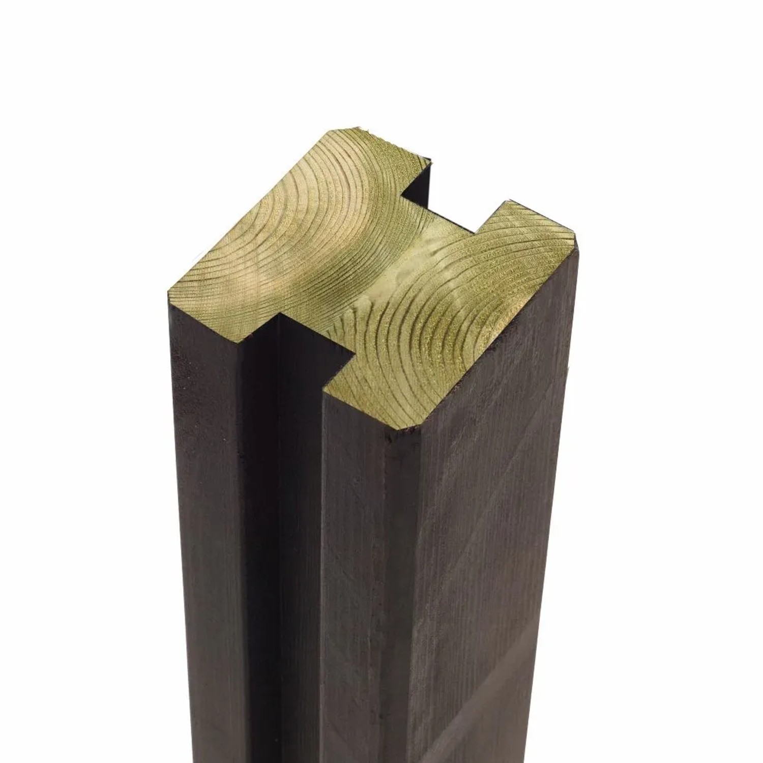 Zaunpfosten Leimholz 2 Spuren Kiefer Schwarz 9 cm x 9 cm x 268 cm