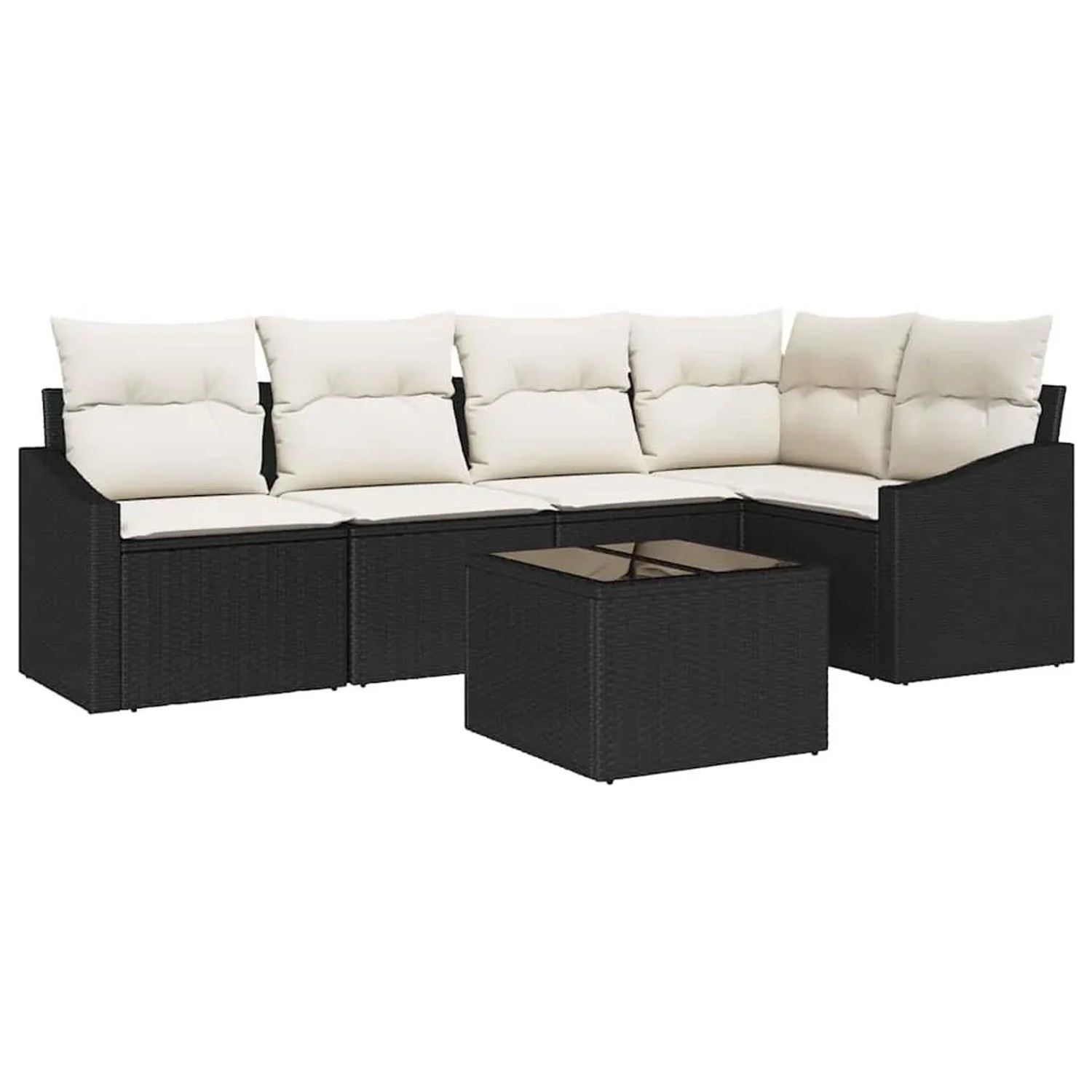 vidaXL Garten Essgruppe mit Kissen mit Speicher 6-Tlg Braun und Creme 33553 günstig online kaufen