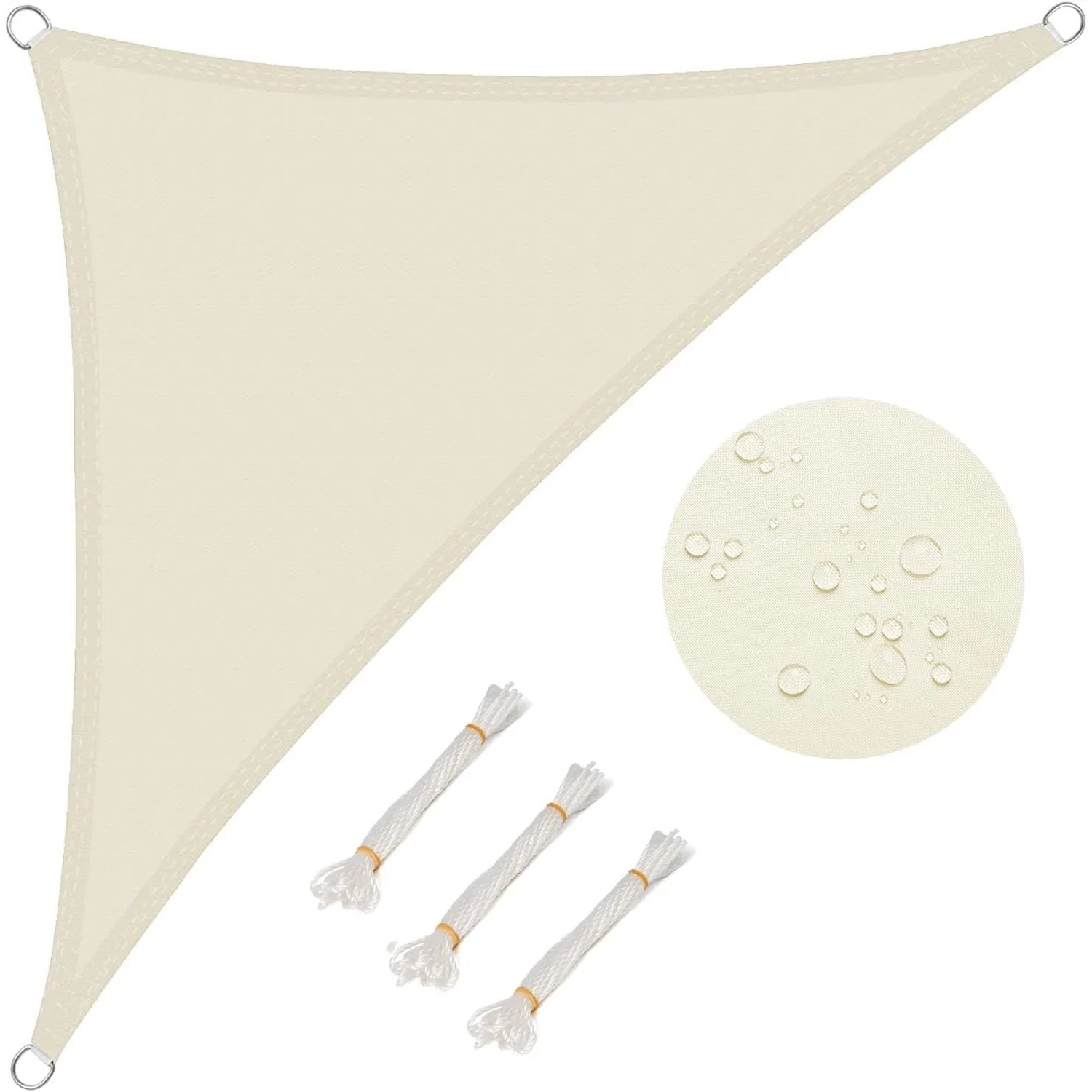 WOLTU Sonnensegel Sonnenschutz PES Windschutz UV Schutz Creme 5x5x7 m