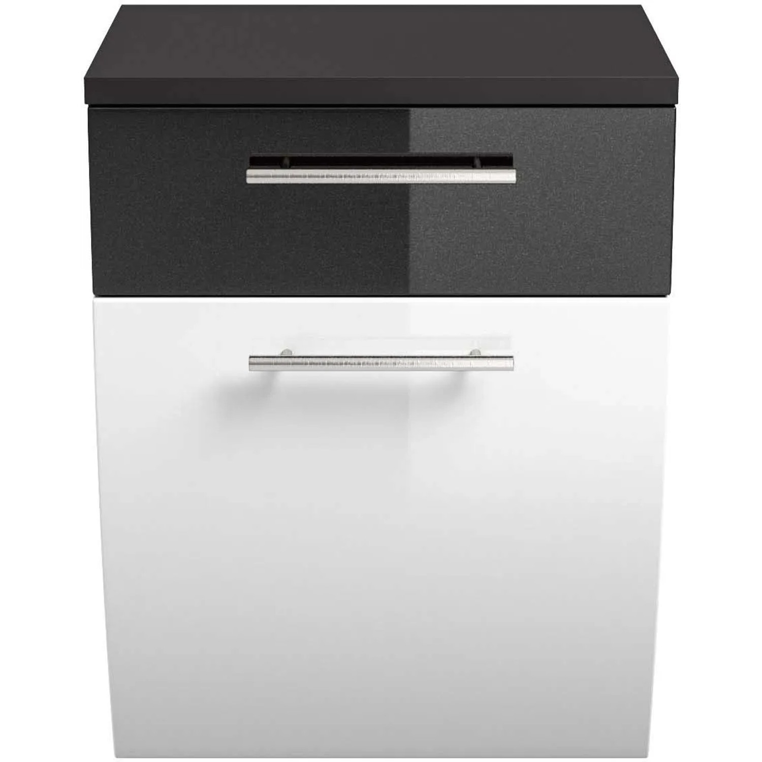 Posseik Bad-Hängeschrank Salona, 40 cm, Anthrazit/Weiß, mit Schublade und Softclose.