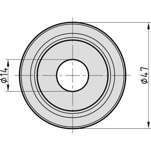 Basi Abdeckrosette aus Messing, passend für Türspion TS 680, Durchmesser 47mm.