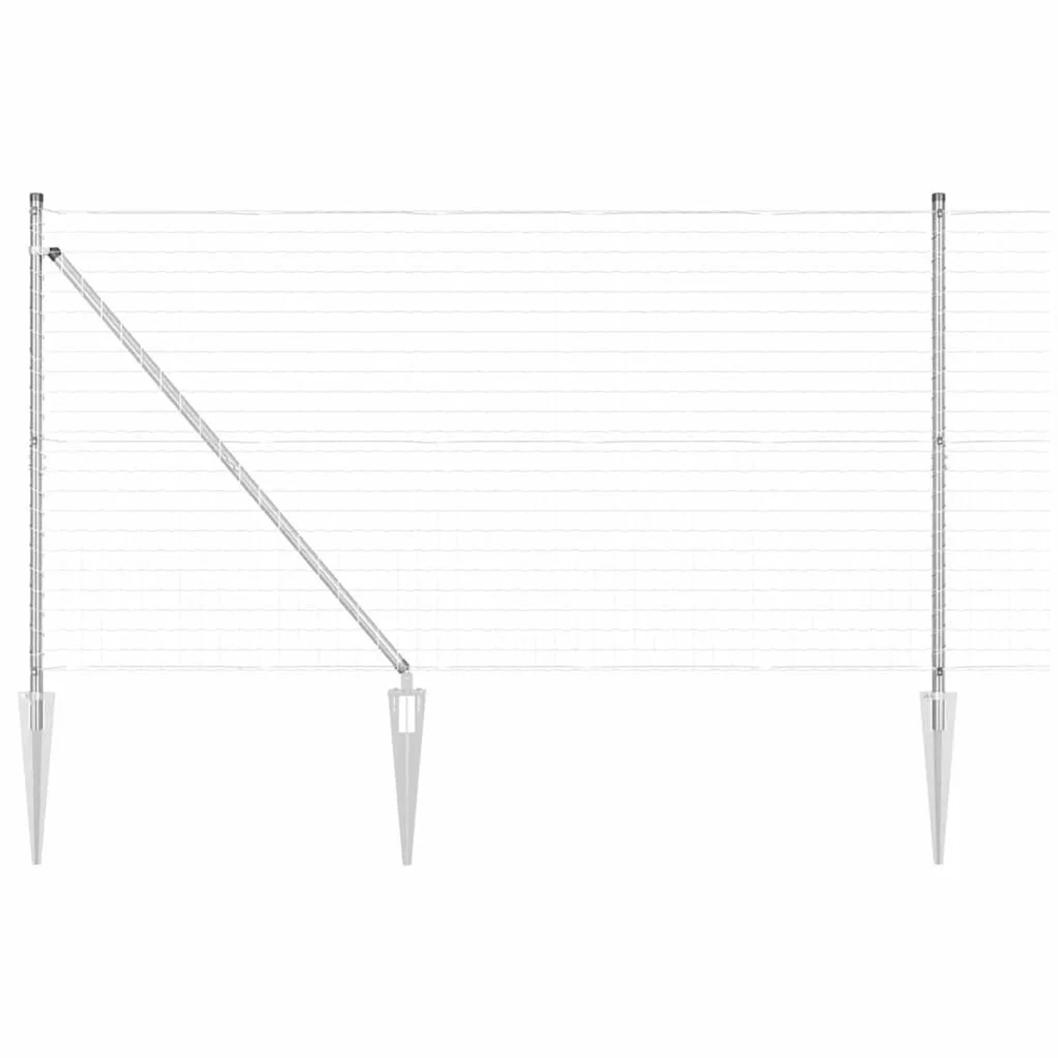 vidaXL Zaun mit Pfosten Silber 1,4 x 10 m Stahl 3350721 günstig online kaufen