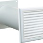 Weißer Teleskop-Mauerkasten mit Rundrohranschluss für Mauerlüfter, System 125.