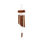 Braunes Bambus Windspiel im Tempel-Design. Dekorative Hängedeko mit harmonischen Klängen für Garten, Balkon, Innenräume.