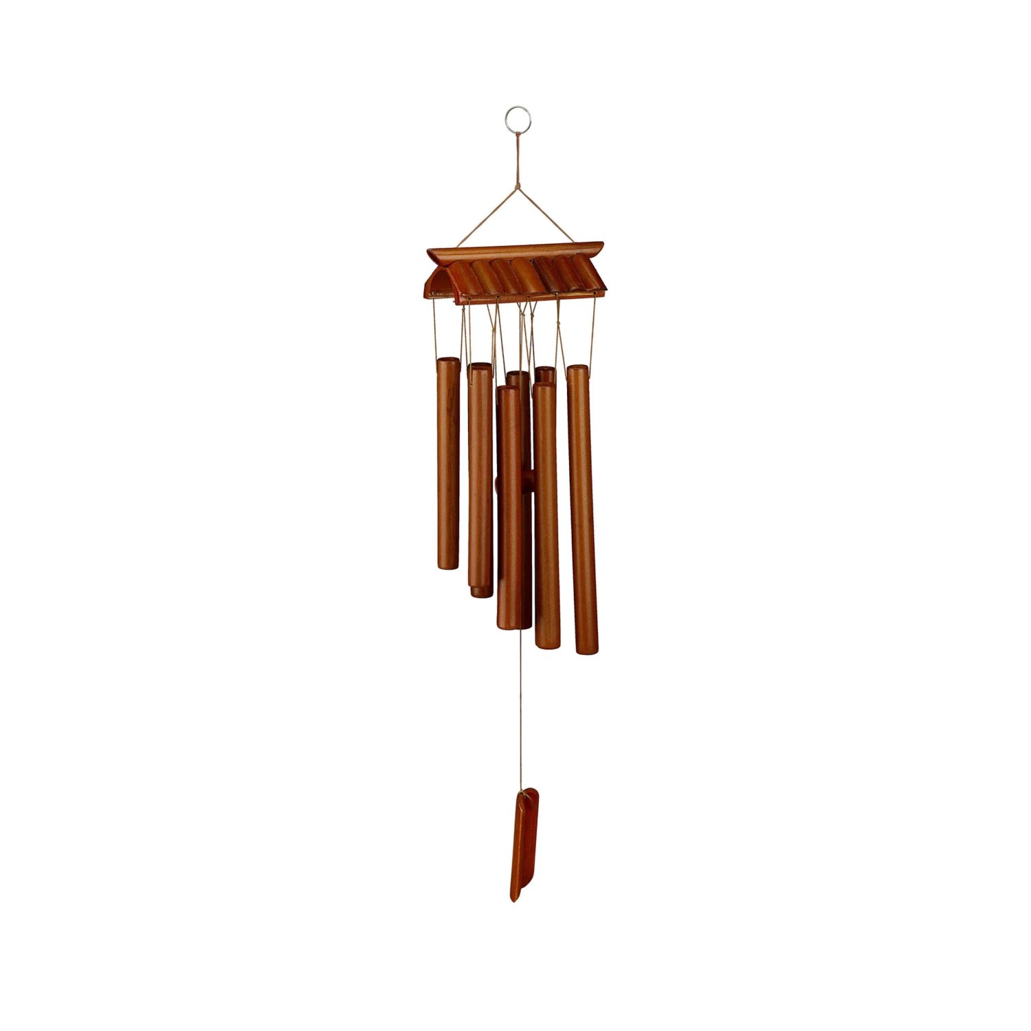 Relaxdays Windspiel Tempel Bambus Braun Beruhigend 62 cm x 15 cm x 8 cm 0,26 kg