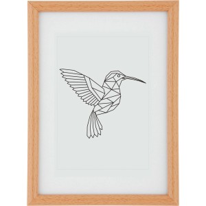 Bilderrahmen aus Kunststoff, 13x18 cm, Buche Imitat, mit Passepartout und Glas