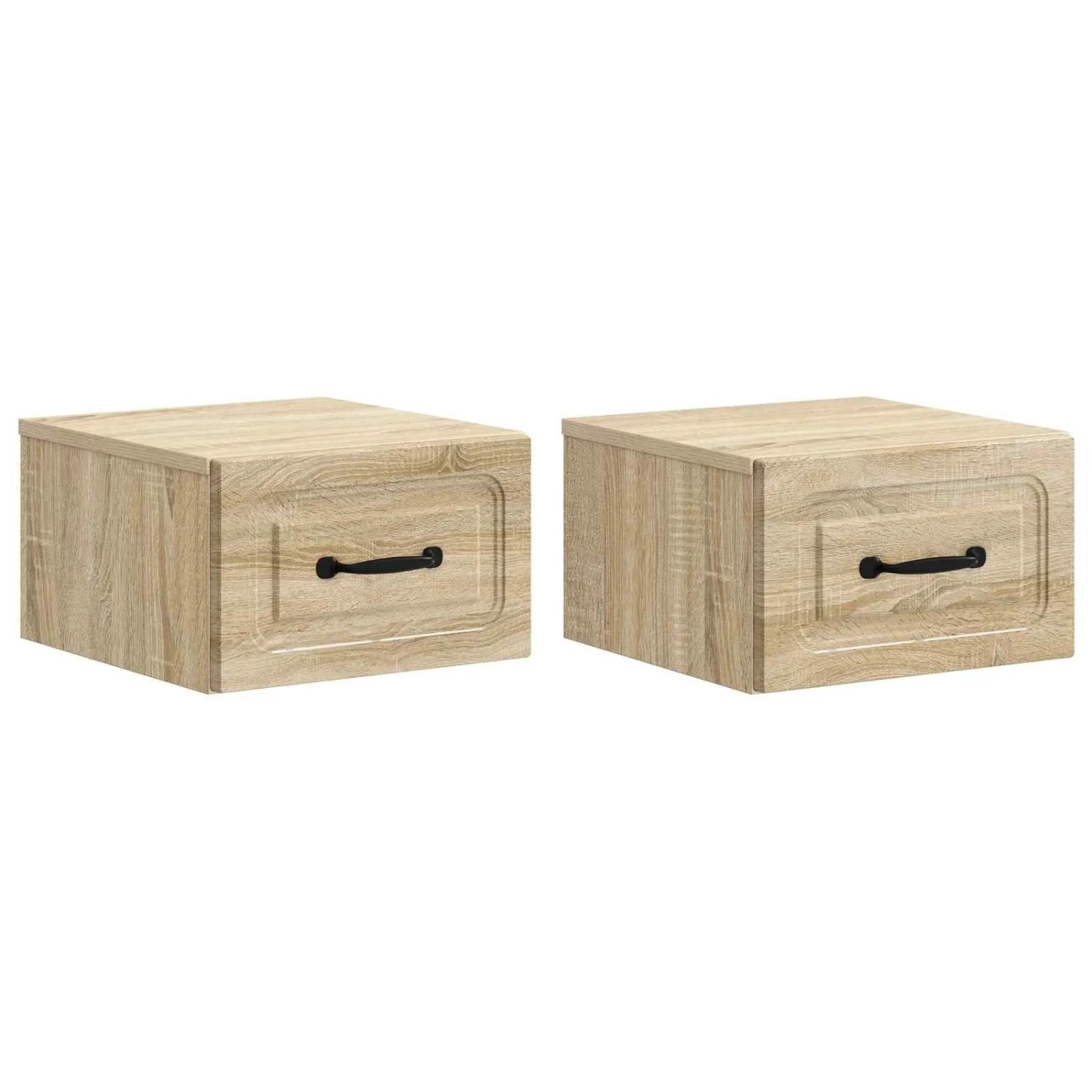 vidaXL Wandmontierter Nachttisch 2 Stk Sonoma-Eiche 34,5 x 33 x 20 cm 899280