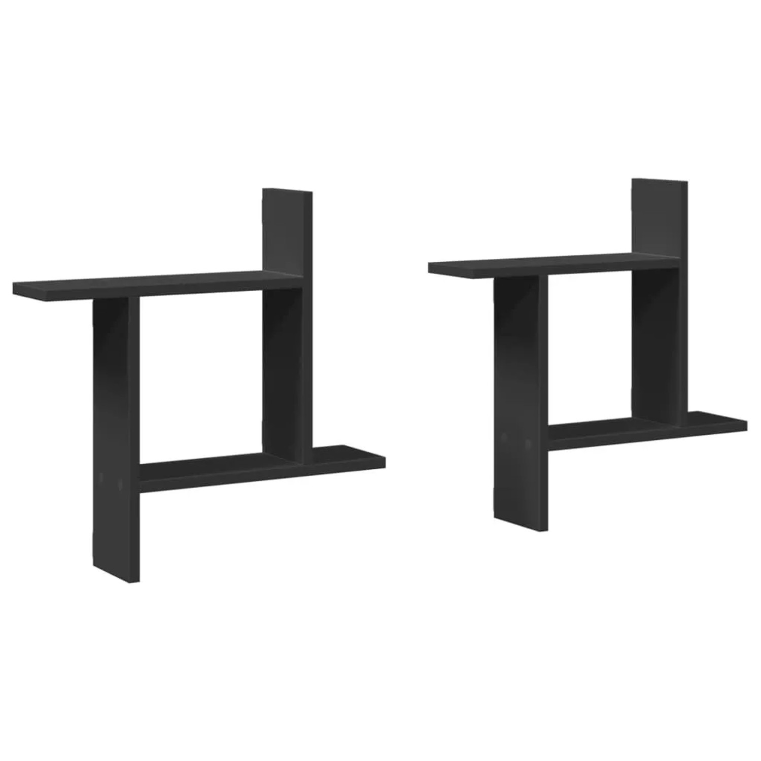 vidaXL Wandregale 2 Stk Schwarz 50x12x50 cm Holzwerkstoff 853255 günstig online kaufen