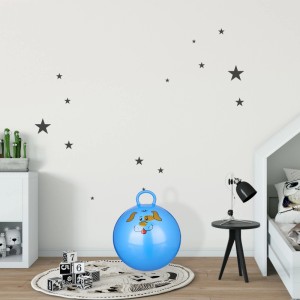 Relaxdays Hüpfball Kinder PVC Blau Mit Griff 55 cm x 45 cm 0,4 kg