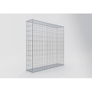 Gabiona Gabionenkorb, 100x100x20 cm, Maschenweite 5x10 cm, Drahtkorb für Einfassungen und Mauern.