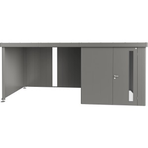 Biohort Seitendach in Quarzgrau-Metallic für Gerätehaus Neo, Gartenhaus-Zubehör.