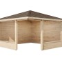 Unbehandeltes Alpholz Gartenhaus Maik-40 mit Spitzdach, 425x425 cm.