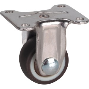 Möbel-Bockrolle Ø 25 mm mit Anschraubplatte, zur einfachen Möbelbewegung.