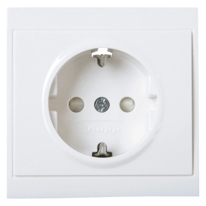 Kopp Steckdose 1-fach Malta, arktisweiß, für die Wandmontage.