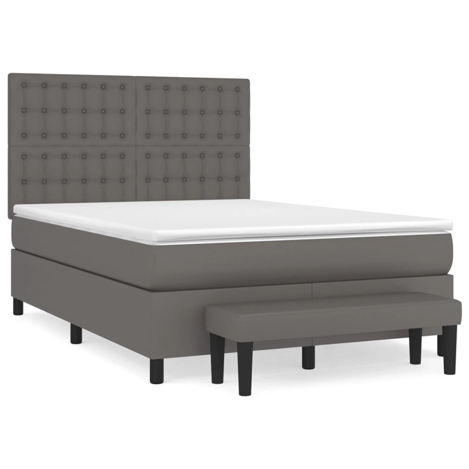 vidaXL Boxspringbett mit Matratze Grau 140x190 cm Kunstleder1466367 günstig online kaufen