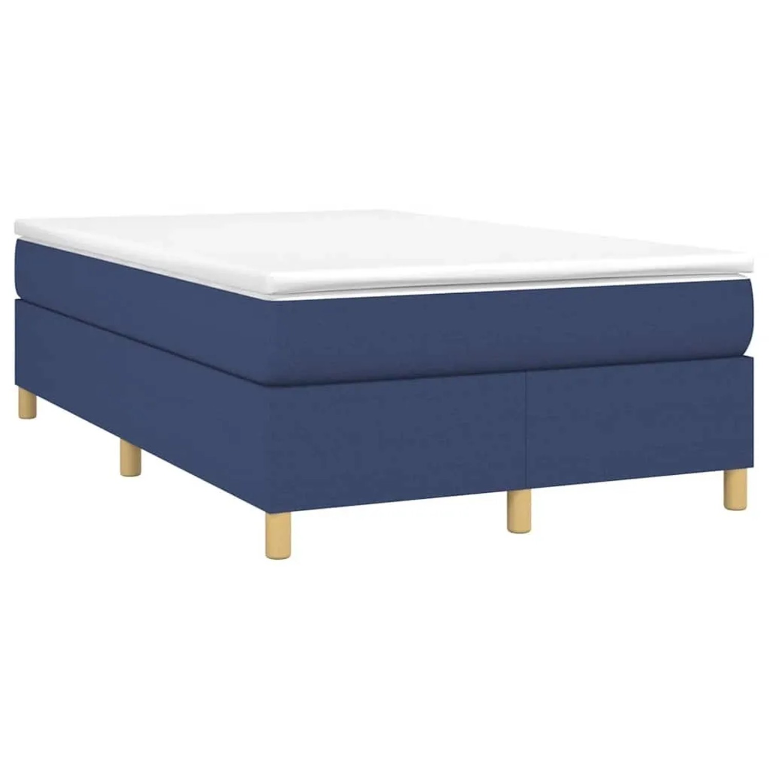 vidaXL Boxspringbett mit Matratze Blau 120x190 cm Stoff 3269696