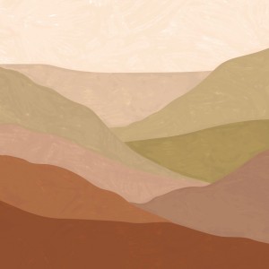 Art for the Home Fototapete Landschaft in Braun- und Beigetönen, 280x300 cm.