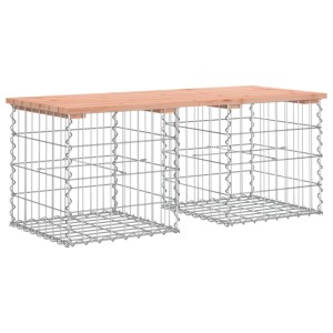 VidaXL Gartenbank aus Gabionen mit Douglasie-Holz Sitzfläche, 103x44x42 cm.