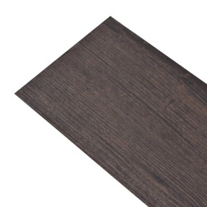 DELUKE Vinylboden PVC-Dielen Selbstklebend Wasserfest 2mm Stärke Rutschfest Laminat Vinyl Bodenbelag Laminatboden Dunkelbraun 5,02m²