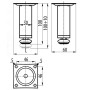 SOTECH Möbelfuß 100 mm mit Höhenverstellung Bis 10 mm Chrom Matt_5