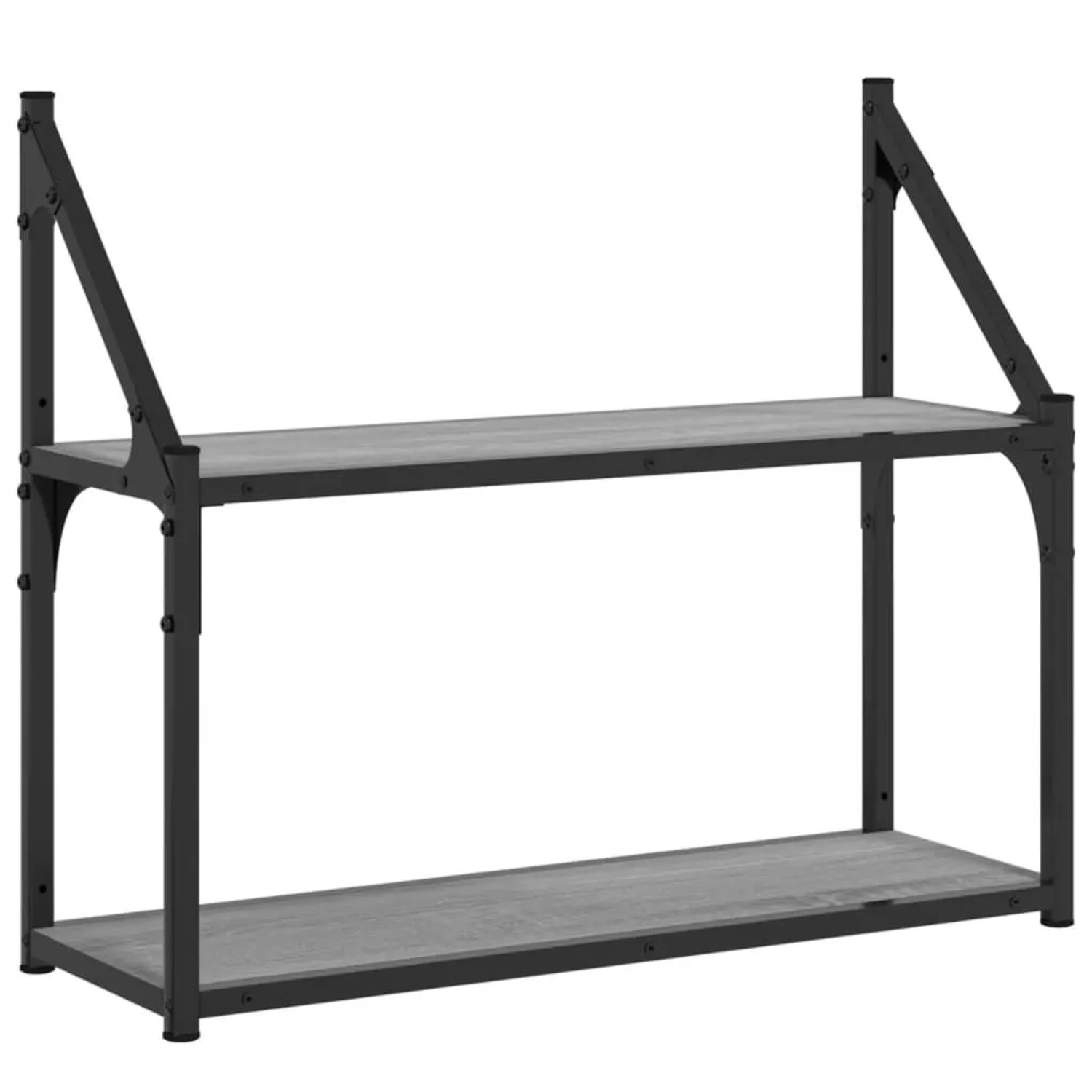 vidaXL Wandregal 2 Fächer Grau Sonoma 60x21x51 cm Holzwerkstoff 835462