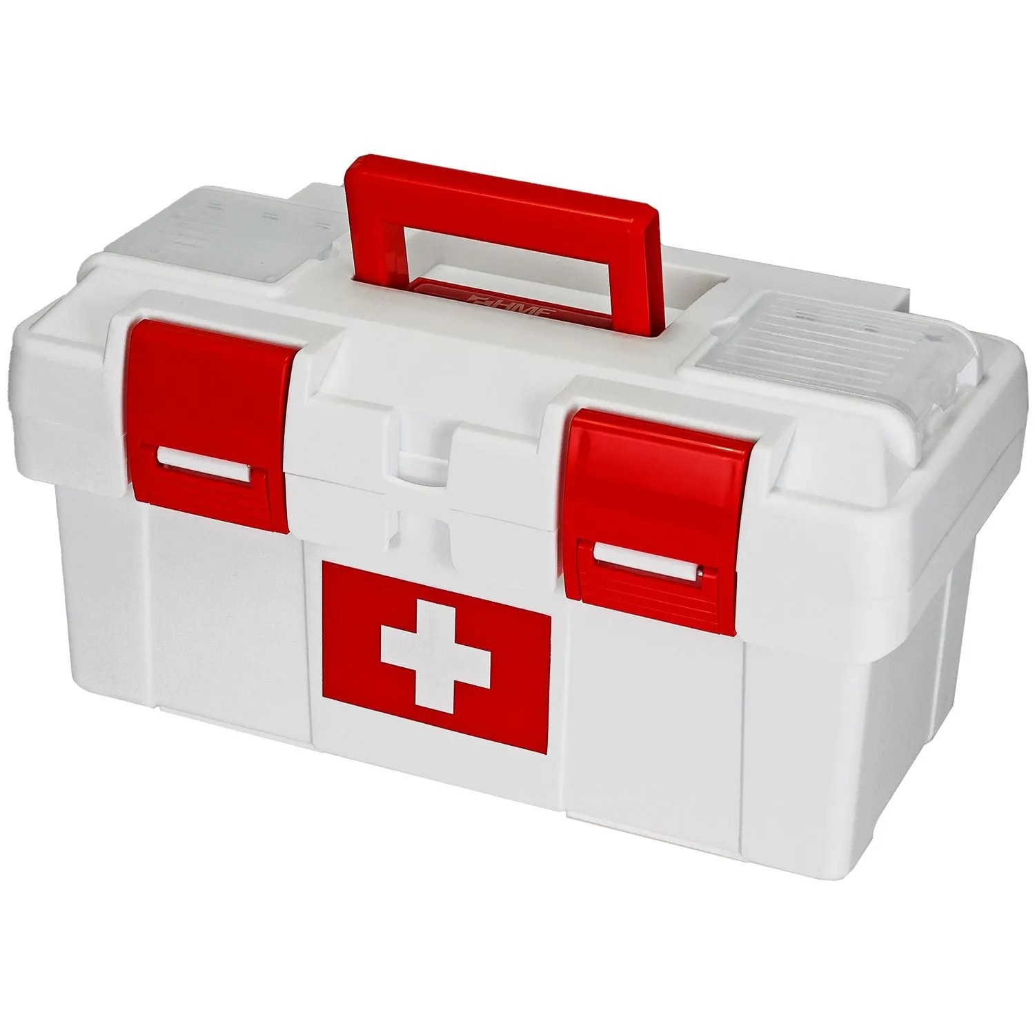 HMF MZK100-37CM-01 Erste-Hilfe-Kasten Medikamenten Aufbewahrungsbox Leer 370x200x185 mm In Weiß-Rot