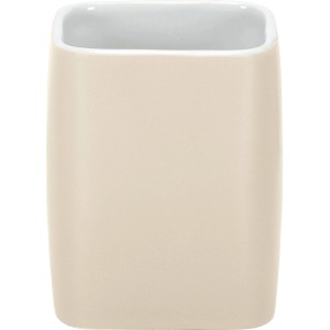 Eckiger Zahnputzbecher Cubic Natur von Kleine Wolke aus Steinzeug.