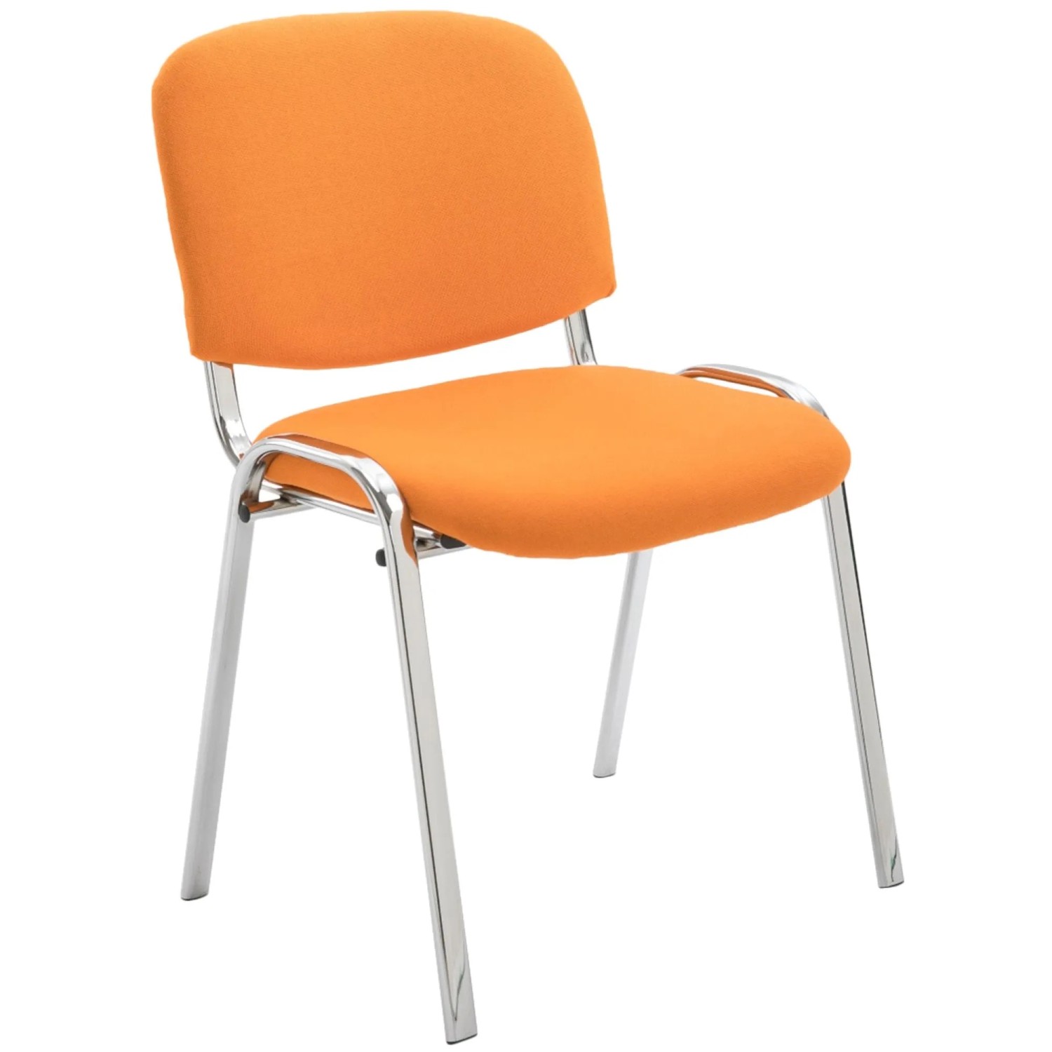 DELUKE Besucherstuhl ZAGREB Stoff Orange 54x48x79cm Konferenzstuhl Wartezimmerstuhl Bürostuhl