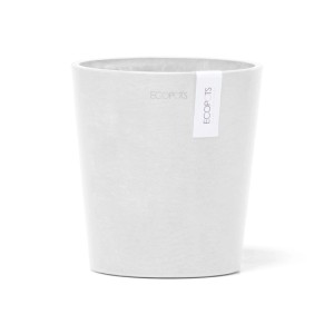 Ecopots Morinda Pflanztopf, weiß, 14,2x16cm. Ideal für Innen- und Außenbereich.