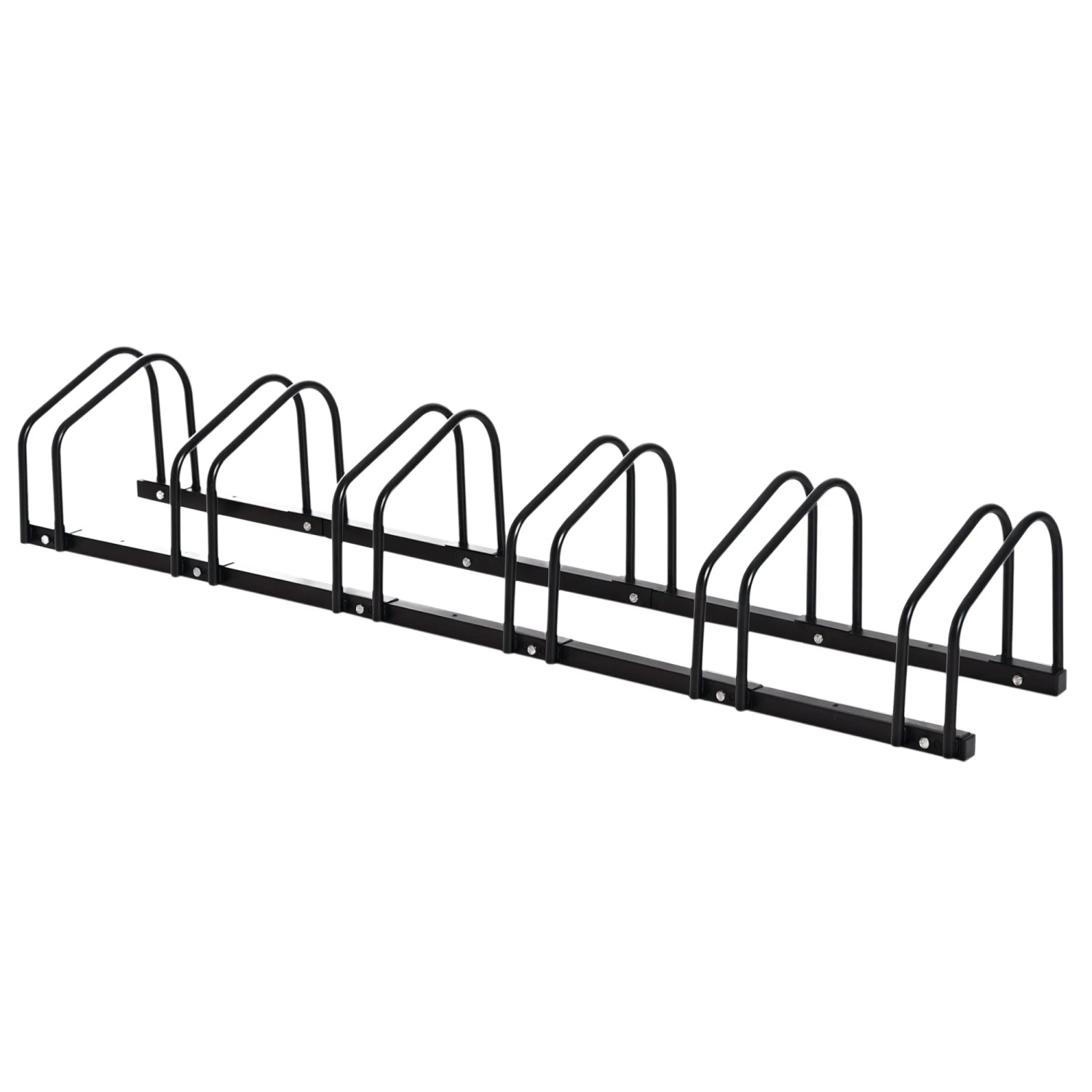 HOMCOM Fahrradständer Wetterfest Boden- Wandmontage Stahl Schwarz 179 x 33 x27cm