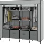 HOMCOM Stoffschrank, dunkelgrau, mit Kleiderstange, Schubladen und Regalen. Ideal zur Aufbewahrung von Kleidung.