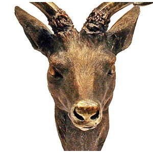 XXL Hirschkopf Geweih in Bronze Optik, detailreiche Deko für die Wand.